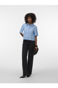Vero Moda VMELIZA SHORT 2/4 SLEEVE SHIRT WVN : cashmere blue
