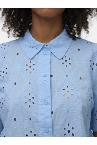 Vero Moda VMELIZA SHORT 2/4 SLEEVE SHIRT WVN : cashmere blue