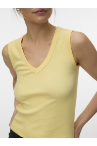 Vero Moda VMCHLOE SL DEEP V-NECK TOP JRS NOOS lemon meringue