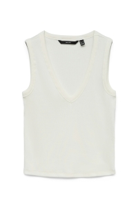 Vero Moda VMCHLOE SL DEEP V-NECK TOP JRS NOOS snow white