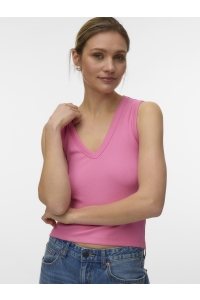 Vero Moda VMCHLOE SL DEEP V-NECK TOP JRS NOOS pink cosmos