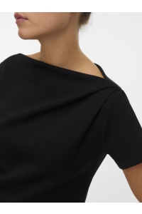 Vero Moda VMMILLE SS BOATNECK SHORT TOP JRS N: black