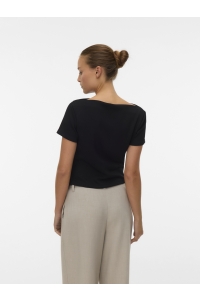 Vero Moda VMMILLE SS BOATNECK SHORT TOP JRS N: black