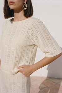 Vero Moda VMCASSANDRA 2/4 BOAT NECK TOP JRS birch
