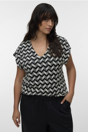 Vero Moda VMCTIKKA CS V-NECK TOP JRS CUR