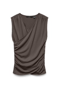 Vero Moda VMKIRA SL V-NECK TOP JRS chocolate martini