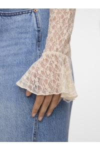 Vero Moda VMCEVA BELL SLEEVE HIGHNECK LACE TO: birch