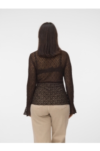 Vero Moda VMCEVA BELL SLEEVE HIGHNECK LACE TO: chocolate torte
