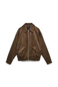 Vero Moda VMSALINA LS FAUX SUEDE BOMBER JACKE: chocolate fondant
