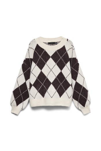 Vero Moda VMDOFFY JAQUARD LS O-NCK PULLOVER N: Dames