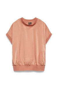 Vero Moda VMLINA SS RIB TOP WVN langoustino