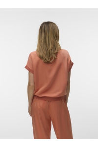 Vero Moda VMLINA SS RIB TOP WVN langoustino