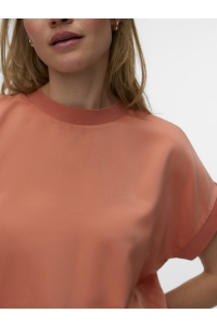 Vero Moda VMLINA SS RIB TOP WVN langoustino