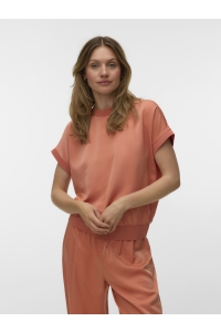 Vero Moda VMLINA SS RIB TOP WVN langoustino