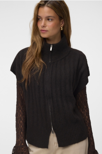 Vero Moda VMBANG RIB SL HIGHNECK ZIPPER VEST :