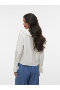 Vero Moda VMJAMIE TIE LS TOP WVN snow white
