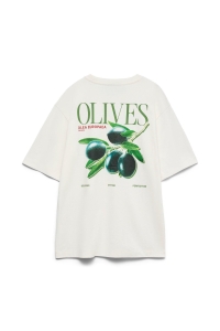 Vero Moda VMSAY LAURA SS OVERSIZED TEE JRS EX: snow white/olives