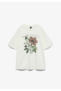 Vero Moda VMSAY LAURA SS OVERSIZED TEE JRS EX: snow white/flower