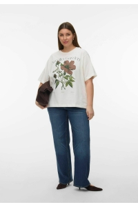 Vero Moda VMSAY LAURA SS OVERSIZED TEE JRS EX: snow white/flower