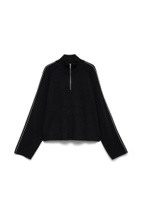 Vero Moda VMSABA LS HIGHNECK ZIPPER PULLOVER : black/birch