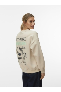 Vero Moda VMADINE URSULA LS SWEAT BOX JRS oatmeal/matcha
