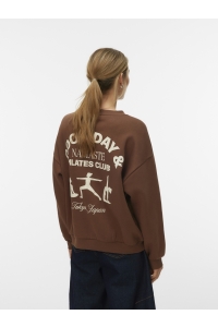 Vero Moda VMADINE URSULA LS SWEAT BOX JRS cocoa brown/namaste