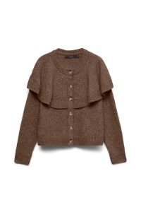 Vero Moda VMLILLI LS O-NECK CAPE CARDIGAN BOO cocoa brown