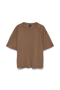 Vero Moda VMABIGAIL 2/4 O-NECK TOP JRS cocoa brown