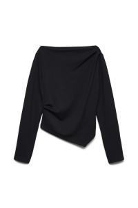Vero Moda VMMILLE LS BOATNECK SHORT TOP JRS N: black