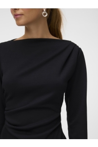 Vero Moda VMMILLE LS BOATNECK SHORT TOP JRS N: black