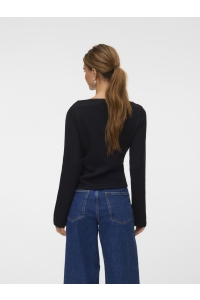 Vero Moda VMMILLE LS BOATNECK SHORT TOP JRS N: black