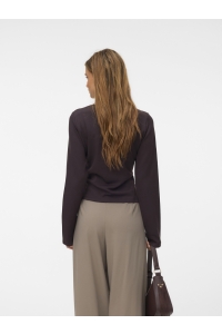 Vero Moda VMMILLE LS BOATNECK SHORT TOP JRS N: chocolate torte