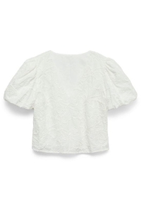 Vero Moda VMANN EMB SS TOP WVN LCS snow white