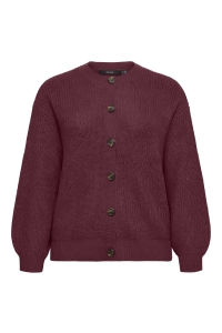 Vero Moda VMCLEA LS O-NECK CARDIGAN NOOS CUR windsor wine