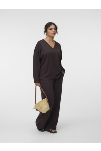 Vero Moda VMCHALI HW WIDE PANT JRS CUR chocolate torte