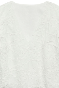 Vero Moda VMCANN EMB SS TOP WVN LCS CUR snow white