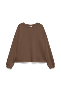 Vero Moda VMLOCCA L/S LACE SWEATSHIRT JRS BTQ cocoa brown/cocoa brown lace