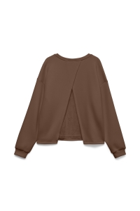 Vero Moda VMLOCCA L/S LACE SWEATSHIRT JRS BTQ cocoa brown/cocoa brown lace