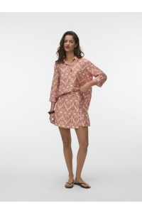 Vero Moda VMEVELIJN HW SKORT EXP snow white/langoustino palm