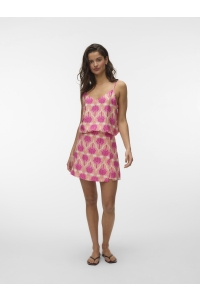 Vero Moda VMEVELIJN HW SKORT EXP snow white/sachet pink palm