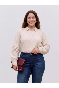 Vero Moda VMCMUSLA L/S SHIRT WVN BTQ CUR birch