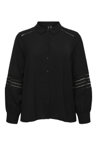 Vero Moda VMCMUSLA L/S SHIRT WVN BTQ CUR black