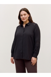 Vero Moda VMCMUSLA L/S SHIRT WVN BTQ CUR black