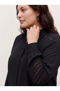 Vero Moda VMCMUSLA L/S SHIRT WVN BTQ CUR black