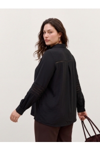 Vero Moda VMCMUSLA L/S SHIRT WVN BTQ CUR black