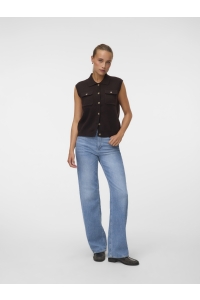 Vero Moda VMBRISA SL POLO VEST chocolate torte/melange