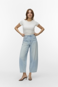 Vero Moda VMZELDA HR BARREL JEANS LI3185 light blue denim/li3185