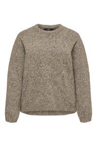 Vero Moda VMCSABRA LS O-NECK PULLOVER CUR cocoa brown/w. birch