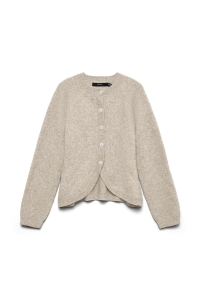 Vero Moda VMWISH LS O-NECK FITTED CARDIGAN EX: oatmeal/w. mel (h03)