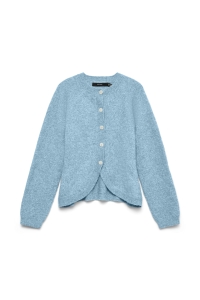 Vero Moda VMWISH LS O-NECK FITTED CARDIGAN EX: cool blue/w. melange